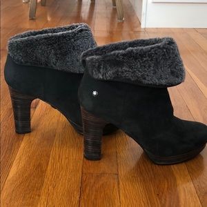 UGG Dandylion Ankle Booties w/Sheepskin Fur Trim